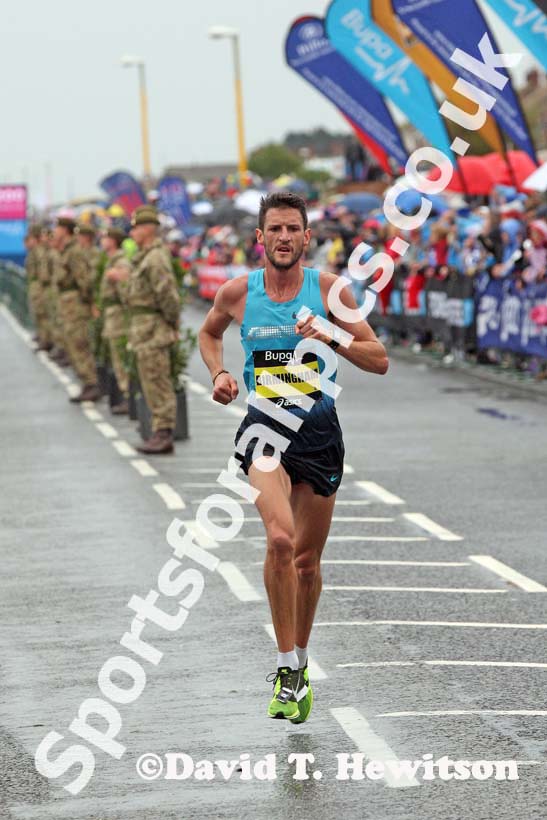 Collis Birmingham finishing the BUPA Great North Run.
